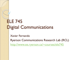ELE 745 Digital Communications