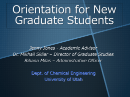 Orientation Outline - University of Utah