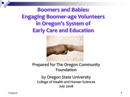 Opportunities and Barriers for Engaging Baby Boomers in