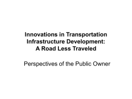 Innovations in Transportation Infrastructure Development