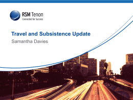 Travel and Subsistence Update