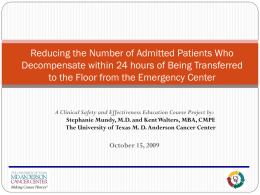 Reducing Patients Who Decompensate within 24 hours of