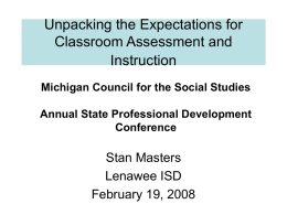 Unpacking the Expectations for Classroom Assessment and