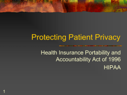 Protecting Patient Privacy - College of Nursing & Health