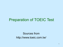 Preparation of TOEIC Reading Test