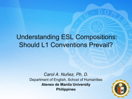 Understanding ESL Compositions: Should L1 Conventions Prevail