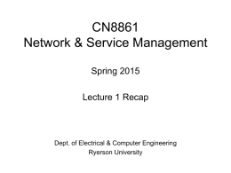Network Management - Ryerson University