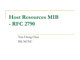 Host Resources MIB RFC 2790 - Yen