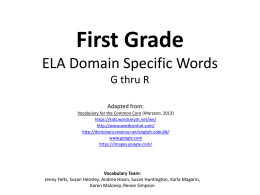 First Grade Domain Specific Words G thru