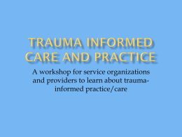 Trauma Informed Practice - Tri