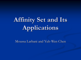 Affinity Set and Its Applications