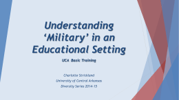 Understanding Military in an Educational Setting