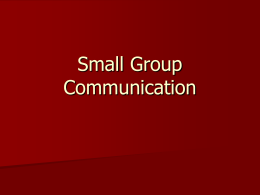 Small Group Communication - College of Arts & Sciences
