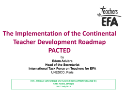 Driving forward the ‘Teachers for EFA’ agenda