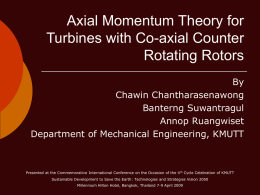Axial Momentum Theory for Turbines with Co