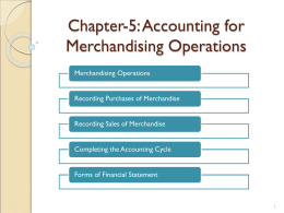 Chapter-5: Accounting for Merchandising Operations