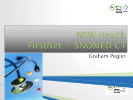 NSW Health – SNOMED-CT & FirstNET : Graham Pegler