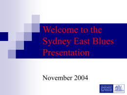 Sydney East Blues Presentation