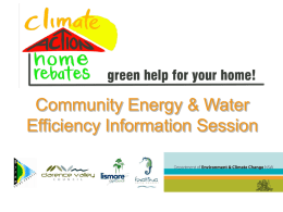 Community Energy & Water Efficiency Information Session