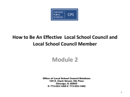 Effective Local School Councils