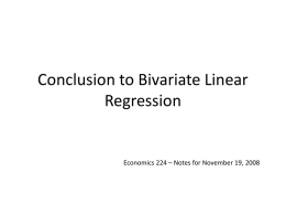 Conclusion to Bivariate Linear Regression