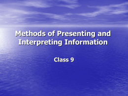 Methods of Presenting and Interpreting Information
