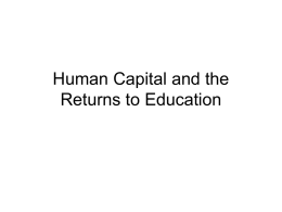 The Returns to Education - CERGE-EI