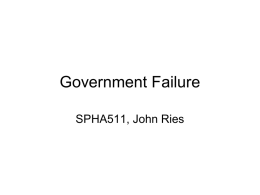 Government Failure - Sauder School of Business