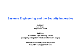 Systems Engineering and the Security Imperative