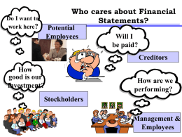 Who cares about Financial Statements?