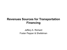 Revenues Sources for Transportation Financing
