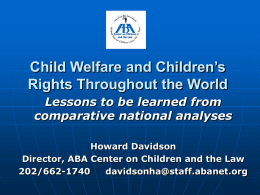 Child Welfare and Children’s Rights Across the World