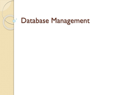 Database Management - University of Nevada, Las Vegas