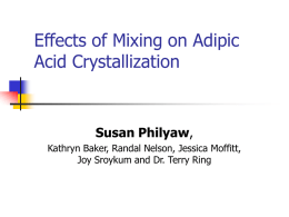 Effects of Mixing on Adipic Acid Crystallization