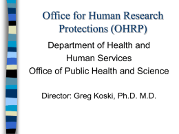 Office for the Protection from Research Risks (OPRR)