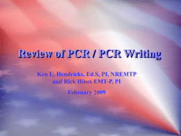 Review of PCR / PCR Writing