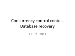 Concurrency control - OOP January Trimester 2011