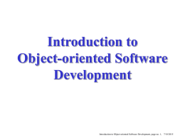 Introduction to Object-oriented Software Development
