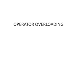OPERATOR OVERLOADING