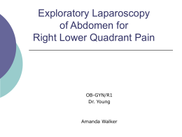 Exploratory Laparoscopy of Abdomen for Right Lower