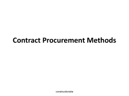 Contract Procurement Methods