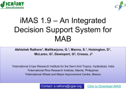 iMAS – Integrated decision support system for MAB