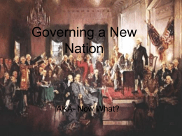 Governing a New Nation - Wyckoff School District