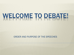WELCOME TO DEBATE! - Amazon Web Services
