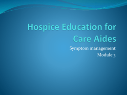 Hospice Education for Care Aides
