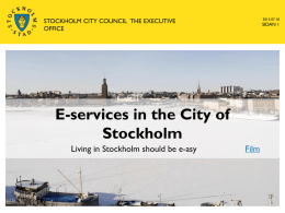 E-services in the City of Stockholm