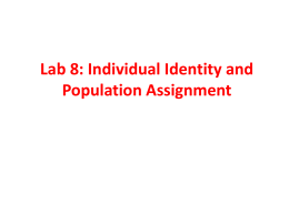 Assigning Individuals to Populations