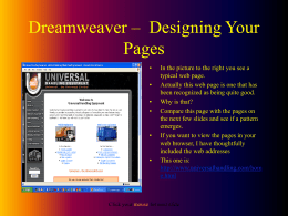 Dreamweaver – Designing Your Pages