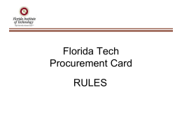 Procurement Card - Florida Institute of Technology