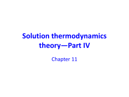 Solution thermodynamics theory